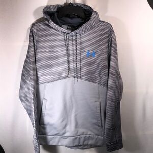 Under Armour Two-Tone Gray Hoodie with Blue Logo Med